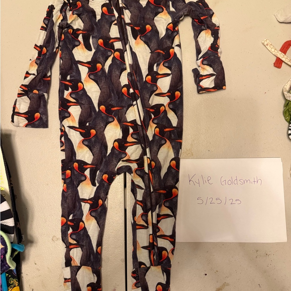 Muse Threads Emperor Penguins Zippie, 9-12 months, bamboo pajamas